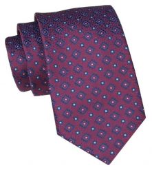 Klasyczny Krawat Męski - ALTIES - Bordowy, Geometryczny Wzór. Czerwone krawaty i muchy Alties, bez wzorów, z tkaniny, eleganckie. Za 49.00 zł.
