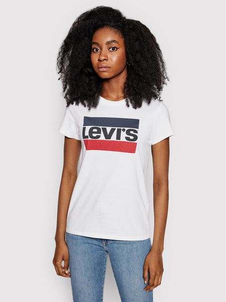 Levi's® T-Shirt The Perfect Graphic Tee 17369-0297 Biały Regular Fit. Białe t-shirty damskie s, bez wzorów, z bawełny, bez kołnierzyka, bez ramiączek. Za 91.79 zł.