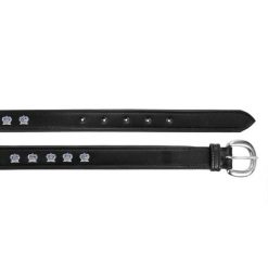 Pasek do spodni skórzany dla dorosłych EQ.QUEEN Crown. Czarne paski damskie EQUESTRIAN QUEEN, bez wzorów. Za 79.99 zł.