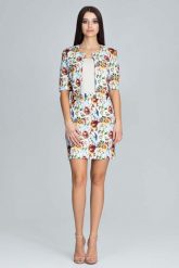 Elegancki Dwuczęściowy Komplet w Kwiaty - Wzór 81. Sukienki damskie Figl, s, bez wzorów, z materiału, eleganckie, bez kołnierzyka, bez ramiączek. Za 319.00 zł.