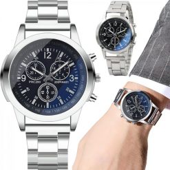 Zegarek sportowy Retoo ZEGAREK MĘSKI KWARCOWY KLASYCZNY SPORTOWY SREBRNY. Szare zegarki męskie Retoo, bez wzorów, srebrne. Za 16.97 zł.