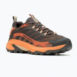 Buty turystyczne męskie Merrell Moab Speed 2. Szare buty zimowe męskie Merrell, bez wzorów, bez obcasa, bez zapięcia. Za 429.99 zł.