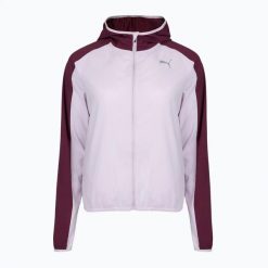 Kurtka do biegania damska PUMA Run 5K Woven Jacket. Fioletowe kurtki sportowe damskie Puma, xs, bez wzorów, z materiału, bez ramiączek, bez kaptura, do biegania. Za 179.99 zł.