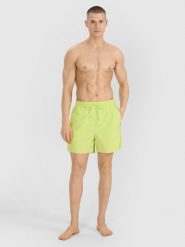 4F Spodenki plażowe boardshorty męskie - zielone XL. Zielone szorty męskie 4F, bez wzorów, z syntetyku, wakacyjne. W wyprzedaży za 59.99 zł.