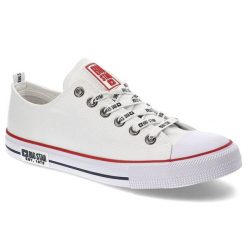 Białe Trampki Big Star Męskie Wygodne Buty. Białe trampki męskie BIG STAR, z aplikacjami, z materiału, eleganckie, bez zapięcia. Za 129.00 zł.