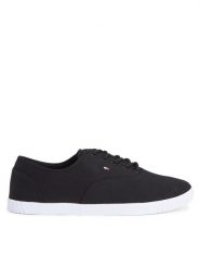 Tommy Hilfiger Tenisówki Canvas Lace Up Sneaker FW0FW07805 Czarny. Czarne trampki i tenisówki damskie Tommy Hilfiger, bez wzorów, z materiału, bez zapięcia. Za 329.99 zł.