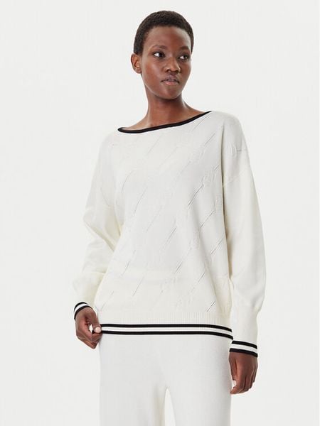 Liu Jo Sport Sweter TF5206 MS63L Écru Regular Fit. Swetry nierozpinane damskie Liu Jo Sport, l, bez wzorów, z syntetyku, sportowe, bez kołnierzyka, bez ramiączek. Za 429.99 zł.