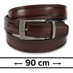 Dwustronny Pasek do Spodni, Czarno-Brązowy, 90 cm, Elegancki, Męski, Skórzany -ZET. Brązowe paski męskie Zet, ze skóry, eleganckie. Za 89.00 zł.