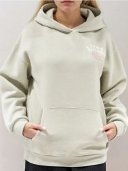 Bluza hoodie z nadrukiem - zielony. Zielone bluzy damskie Sinsay, l, bez wzorów, bez ramiączek, bez kaptura. W wyprzedaży za 29.99 zł.