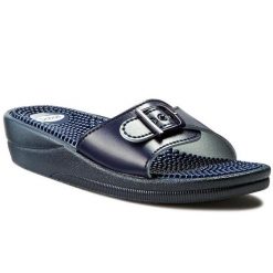 Klapki Scholl. Niebieskie klapki damskie Scholl, bez wzorów, bez obcasa, bez zapięcia. Za 169.99 zł.