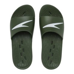 Klapki basenowe antypoślizgowe męskie Speedo Slide. Zielone klapki męskie Speedo, bez wzorów, bez zapięcia. Za 156.65 zł.
