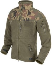 Helikon-Tex Bluza INFANTRY - Fleece - Olive Green/PL Woodland. Zielone bluzy męskie HELIKON-TEX, m, bez wzorów, bez ramiączek, bez kaptura. Za 221.74 zł.