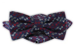 Mucha Męska z Poszetką - Alties - Wzór w Muchy, Muszki. Niebieskie krawaty i muchy Alties, bez wzorów, eleganckie. Za 54.00 zł.