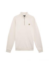 Sweter 1/4 zip Lyle & Scott Loopback. Białe swetry męskie LYLE AND SCOTT, m, bez wzorów, z materiału, eleganckie, bez kołnierzyka, bez ramiączek. Za 408.70 zł.