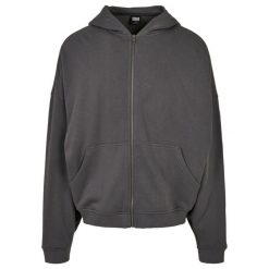 Męska Kurtka Z Lat 90tych Z Kapturem Zapinana Na Zamek Błyskawiczny. Szare kurtki męskie Urban Classics, l, bez wzorów, z kapturem. Za 220.99 zł.