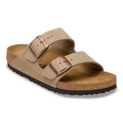 Unisex sandały Birkenstock Arizona brązowe regular 0352201. Brązowe sandały męskie Birkenstock, na lato, bez wzorów, z materiału, eleganckie, bez zapięcia. Za 409.00 zł.