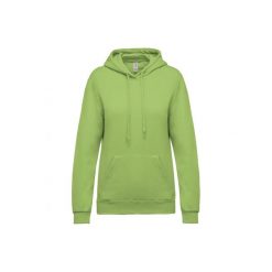 Bluza damska z kapturem Kariban. Zielone bluzy damskie KARIBAN, m, bez wzorów, z bawełny, sportowe, bez ramiączek, z kapturem. Za 181.00 zł.