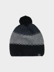 4F Czapka zimowa z pomponem męska - czarna L. Czarne czapki męskie 4F, na zimę, bez wzorów, z materiału. Za 79.99 zł.