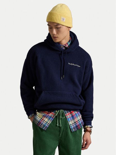Polo Ralph Lauren Polar 710981779001 Granatowy Relaxed Fit. Niebieskie bluzy męskie Polo Ralph Lauren, m, bez wzorów, z polaru, bez kaptura. Za 579.99 zł.