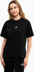 Koszulka damska adidas Essentials Small Logo Cotton czarna JC5943 XL. Czarne bluzki damskie Adidas, xl, bez wzorów, bez kołnierzyka, bez ramiączek. Za 182.74 zł.