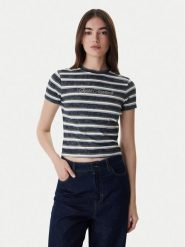 Guess T-Shirt W6RI41 J1314 Granatowy Regular Fit. Niebieskie t-shirty damskie Guess, xs, z aplikacjami, z bawełny, bez kołnierzyka, bez ramiączek. Za 219.99 zł.