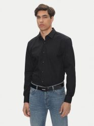 HUGO Koszula Koey 50544922 Czarny Slim Fit. Czarne koszule męskie Hugo, m, bez wzorów, z bawełny, biznesowe, bez kołnierzyka, bez ramiączek. Za 249.99 zł.