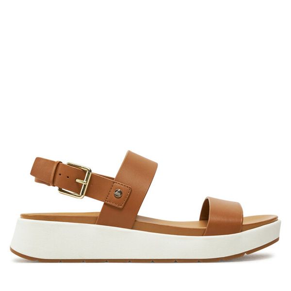 Sandały Aldo. Brązowe sandały damskie Aldo, bez wzorów, bez obcasa, na płaskiej podeszwie, bez zapięcia. Za 259.99 zł.