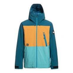 Kurtka snowboardowa męska Quiksilver Sycamore. Niebieskie kurtki sportowe męskie Quiksilver, na zimę, m, bez wzorów, bez kaptura, narciarskie. Za 649.99 zł.