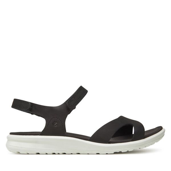 Sandały ECCO. Czarne sandały damskie ecco, bez wzorów, bez obcasa, na płaskiej podeszwie, bez zapięcia. Za 529.99 zł.