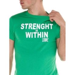 Koszulka sportowa męska Fuo. Zielone koszulki sportowe męskie LEONE 1947 APPAREL, m, bez wzorów, z bawełny, bez ramiączek, na fitness i siłownię. Za 79.99 zł.