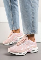 Jasnoróżowe Buty Sportowe Sneakersy z Geometrycznym Tłoczeniem Vulinea. Czerwone obuwie sportowe damskie Renee, z aplikacjami, z jeansu, bez zapięcia, trekkingowe. Za 129.99 zł.