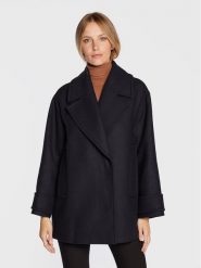 IVY OAK Płaszcz wełniany Carly IO1122F1050 Granatowy Relaxed Fit. Niebieskie płaszcze damskie IVY & OAK, na zimę, bez wzorów, z wełny, bez kołnierzyka, bez kaptura. Za 1,379.00 zł.