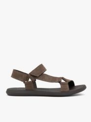 Szarobrązowe sandały na rzep. Szare sandały męskie Ryłko, na lato, bez wzorów, ze skóry, bez zapięcia. Za 379.99 zł.