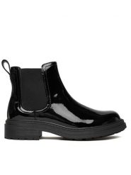 Clarks Sztyblety Orinoco3 Lane 26184623 Czarny. Czarne botki damskie Clarks, bez wzorów, z lakierowanej skóry, bez obcasa, na płaskiej podeszwie, bez zapięcia. Za 299.99 zł.