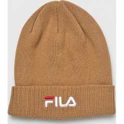 Fila - Czapka. Brązowe czapki damskie Fila, na zimę, bez wzorów, z bawełny. W wyprzedaży za 59.90 zł.