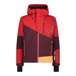 Kurtka męska narciarska CMP. Czerwone kurtki sportowe męskie CMP, na zimę, m, bez wzorów, bez kaptura, narciarskie. Za 669.99 zł.