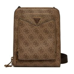 Saszetka Guess. Brązowe saszetki i nerki męskie Guess, z aplikacjami. Za 239.99 zł.