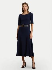 LAUREN RALPH LAUREN Sukienka codzienna 200973599002 Granatowy Slim Fit. Niebieskie sukienki damskie Lauren Ralph Lauren, na co dzień, m, bez wzorów, z bawełny, bez kołnierzyka, bez ramiączek, proste. Za 539.99 zł.