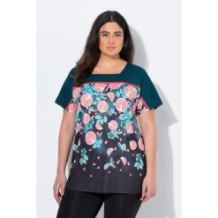 Damskie Bluzka funkcyjna oversize dekolt w karo rękaw 1/2. Czarne koszulki sportowe damskie Ulla Popken, plus size, bez wzorów, z elastanu, bez ramiączek. Za 195.99 zł.