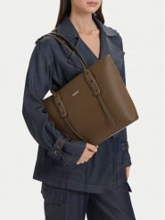 Lasocki Torebka CEO-LSK-X-002-10 Khaki. Brązowe shopperki damskie Lasocki, bez wzorów, ze skóry, bez dodatków. Za 219.99 zł.