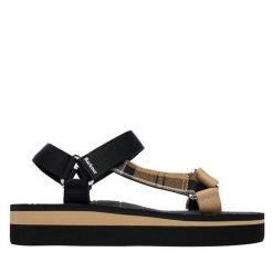 Sandały Barbour. Brązowe sandały damskie Barbour, bez wzorów, bez obcasa, na płaskiej podeszwie, bez zapięcia. Za 269.99 zł.