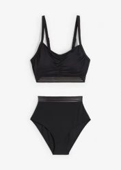 Bikini z biustonoszem bustier (2 części). Czarne bikini bonprix, z aplikacjami. Za 107.99 zł.