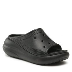 Klapki Crocs. Czarne klapki damskie Crocs, bez wzorów, bez obcasa, bez zapięcia. Za 159.99 zł.