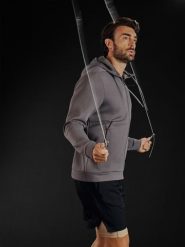 4F Bluza treningowa regular z kapturem męska - szara XL. Szare bluzy sportowe męskie 4F, m, bez wzorów, z kapturem, na fitness i siłownię. Za 249.99 zł.