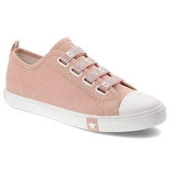 Różowe Trampki Big Star Damskie Modne Buty. Czerwone trampki i tenisówki damskie BIG STAR, bez wzorów, z gumy, bez zapięcia. Za 139.00 zł.