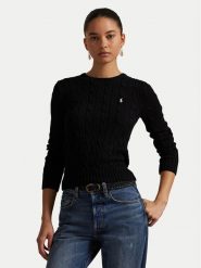 Polo Ralph Lauren Sweter 211971869006 Czarny Slim Fit. Czarne swetry nierozpinane damskie Polo Ralph Lauren, s, bez wzorów, bez kołnierzyka, bez ramiączek. Za 949.99 zł.