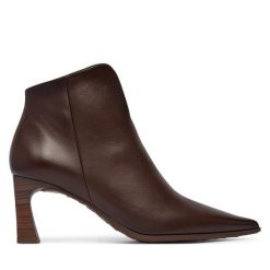 Botki Hispanitas. Brązowe botki damskie Hispanitas, bez wzorów, bez obcasa, na słupku, bez zapięcia. Za 739.99 zł.