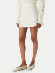 Tommy Jeans Spódnica mini DW0DW22297 Biały Regular Fit. Białe spódnice damskie Tommy Jeans, xs, bez wzorów, z bawełny, mini. Za 409.99 zł.