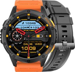 Zegarek męski SMARTWATCH GRAVITY GT24-3 BK/BK/OG. Zegarki męskie Gravity, bez wzorów. Za 256.38 zł.