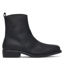 Botki Tommy Hilfiger. Czarne botki męskie Tommy Hilfiger, bez wzorów, bez obcasa, bez zapięcia. Za 949.99 zł.